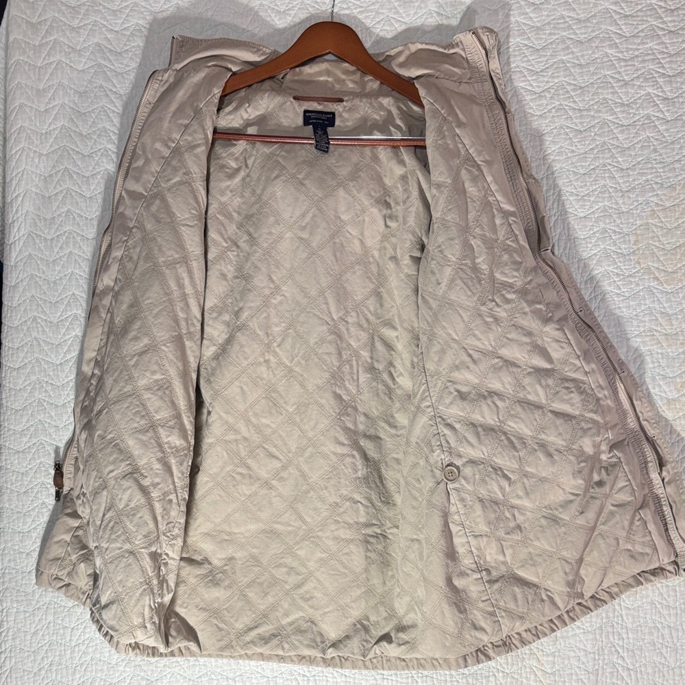 American Eagle Outfitters Beige Hooded Utility Jacket - Picture 15 of 16